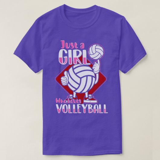 バレーボールが大好きな女の子 Tシャツ (デザイン正面)