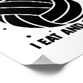 バレーボールことわざ |バレーボール選手チームのギフト ポスター (角)