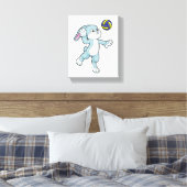 バレーボールでスポーツをするウサギ キャンバスプリント (インサイチュ (寝室))