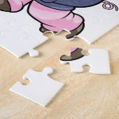 バレーボールでスポーツをする豚 ジグソーパズル (側面)