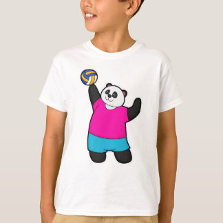バレーボールでバレーボールのパンダ Tシャツ