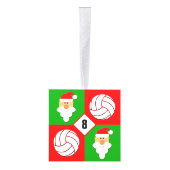 バレーボールとサンタクカスタムランのジャージー番号 キューブオーナメント (右)