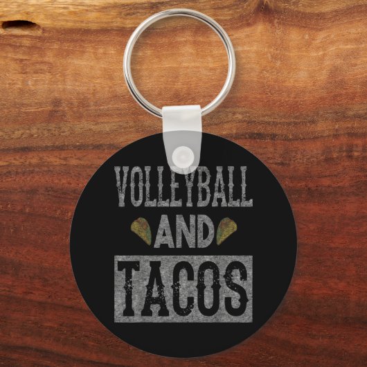 バレーボールとタコスおもしろいタコ動揺して キーホルダー (正面)