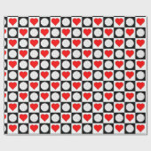 バレーボールとハートバレーボールプレイヤーチームパーティー ラッピングペーパー (フラット)