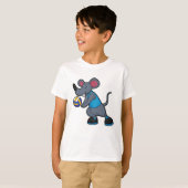 バレーボールとバレーボールのプレーヤーとしてマウス Tシャツ (正面フル)