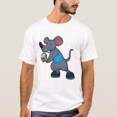 バレーボールとバレーボールのプレーヤーとしてマウス Tシャツ (正面)