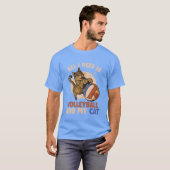 バレーボールと私の猫猫好き猫ガールフレンド Tシャツ (正面フル)