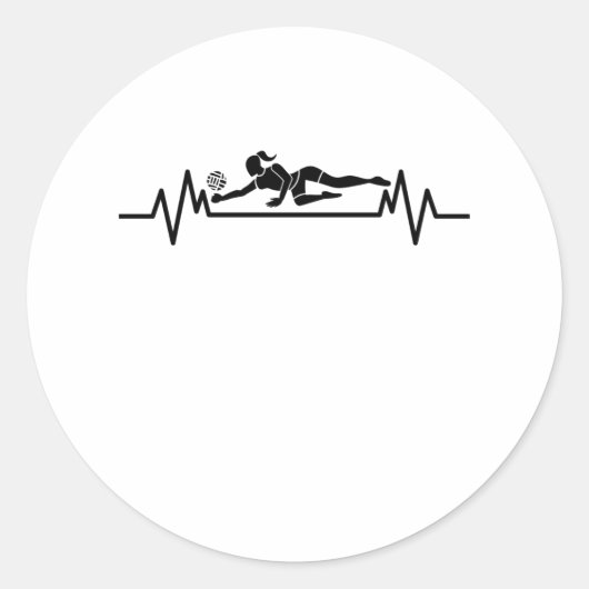 バレーボールのおもしろいハートビートバレーボールスポーツギフト ラウンドシール (正面)