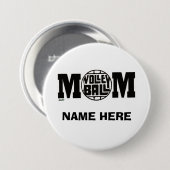 バレーボールのお母さんボタン(カスタム) 缶バッジ (正面&裏面)