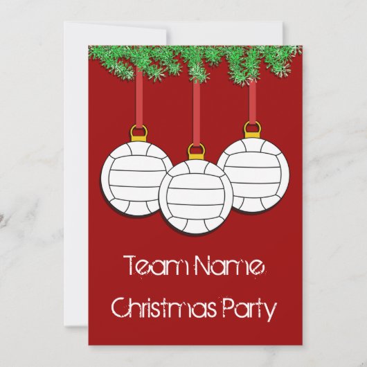 バレーボールのためのクリスマスの招待状 招待状 (正面)