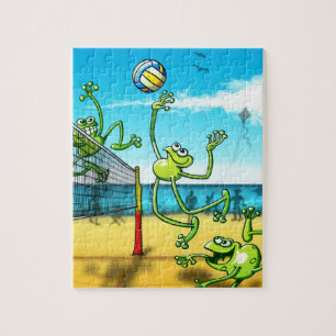 バレーボールのカエル ジグソーパズル
