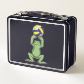 バレーボールのカエル メタルランチボックス (裏面)