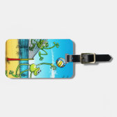 バレーボールのカエル ラゲッジタグ (正面横)