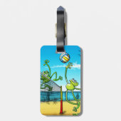 バレーボールのカエル ラゲッジタグ (裏面縦)