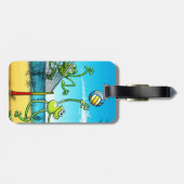 バレーボールのカエル ラゲッジタグ (裏面横)