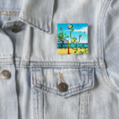 バレーボールのカエル 缶バッジ (インサイチュ)