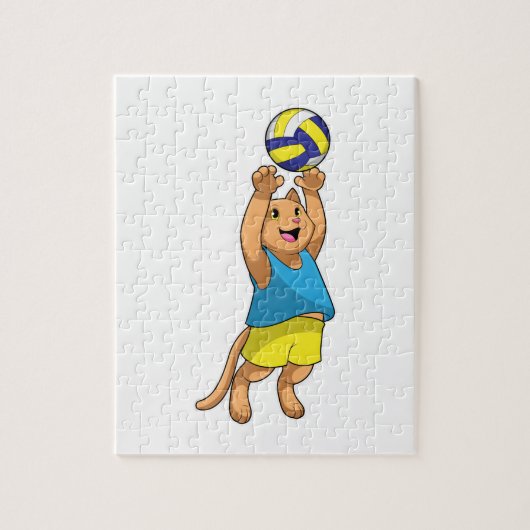 バレーボールのキャットフォーバレーボール ジグソーパズル (縦)