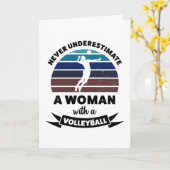 バレーボールのギフトおもしろい妻を持つ女性 カード (黄色い花)