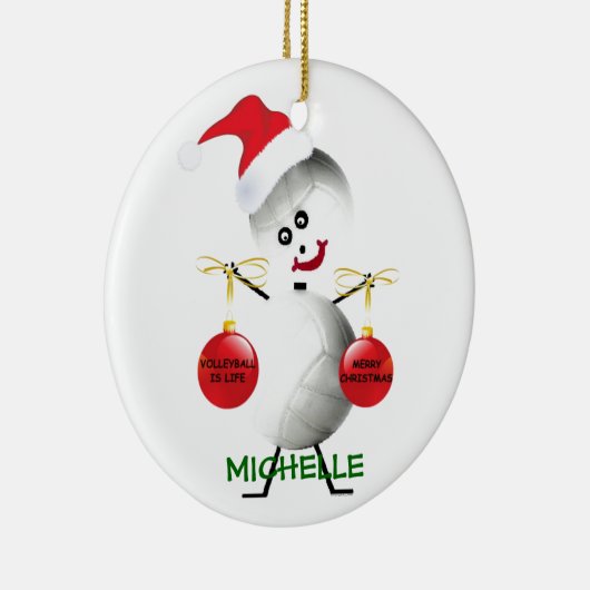 バレーボールのクリスマスプレイヤー セラミックオーナメント (右)