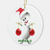 バレーボールのクリスマスプレイヤー セラミックオーナメント (左)