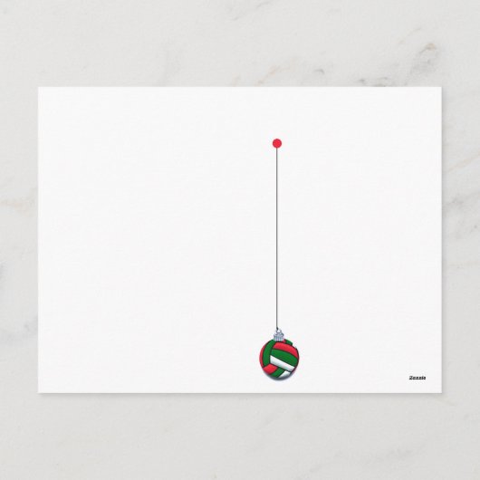 バレーボールのクリスマスホリデーカード シーズンポストカード (裏面)