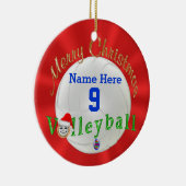 バレーボールのクリスマス飾パーソナライズされたり セラミックオーナメント (右)
