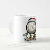 バレーボールのクリスマス コーヒーマグカップ (正面左)