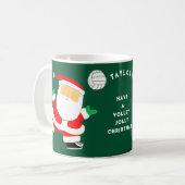 バレーボールのクリスマス コーヒーマグカップ (正面左)