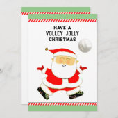 バレーボールのクリスマス シーズンカード (正面/裏面)