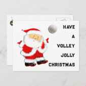 バレーボールのクリスマス シーズンポストカード (正面/裏面)