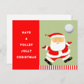 バレーボールのクリスマス シーズンポストカード (正面/裏面)