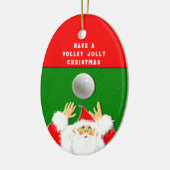 バレーボールのクリスマス セラミックオーナメント (左)