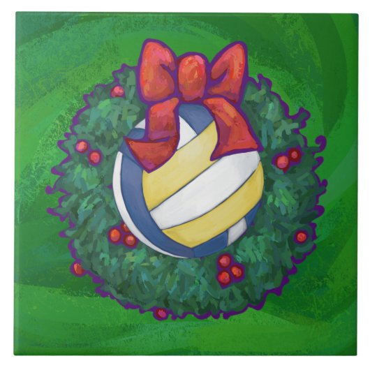 バレーボールのクリスマス タイル (正面)