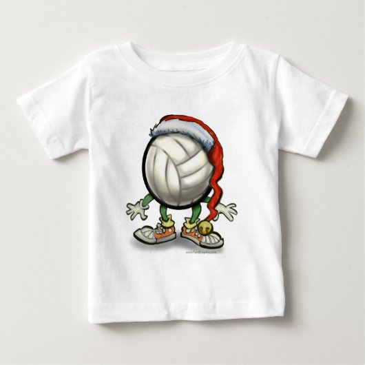 バレーボールのクリスマス ベビーTシャツ (正面)