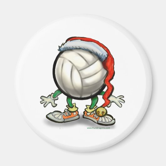 バレーボールのクリスマス マグネット (正面)