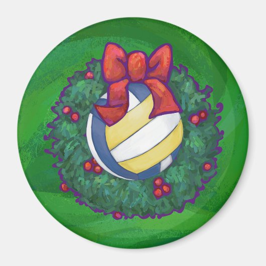 バレーボールのクリスマス マグネット (正面)