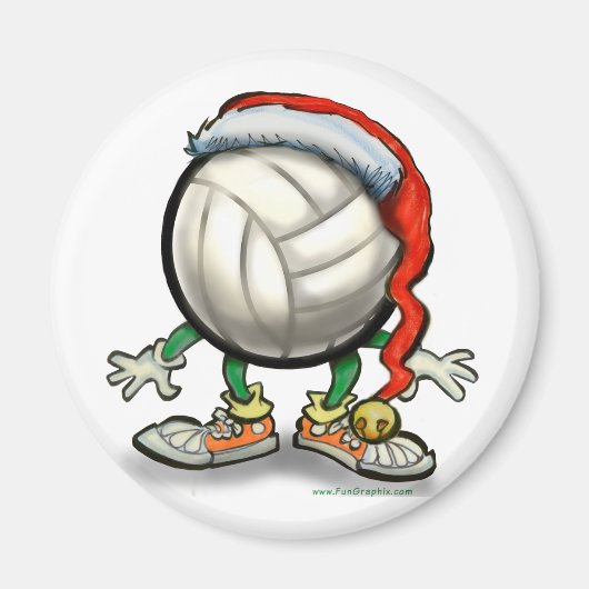 バレーボールのクリスマス マグネット (正面)