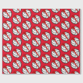 バレーボールのクリスマス ラッピングペーパー (フラット)