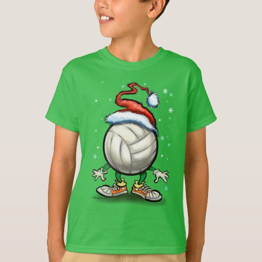 バレーボールのクリスマス Tシャツ (正面)
