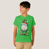 バレーボールのクリスマス Tシャツ (正面フル)