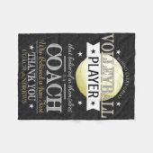 バレーボールのコーチありがとうギフトブランケット フリースブランケット (正面(横))