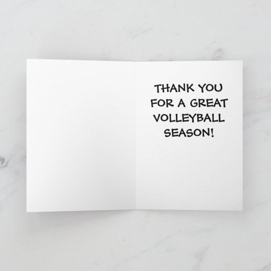 バレーボールのコーチありがとう サンキューカード (内部)