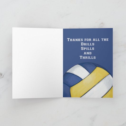 バレーボールのコーチありがとう サンキューカード (内部)