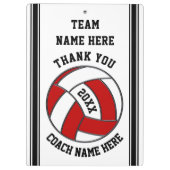 バレーボールのコーチのためのパーソナライズなギフト クリップボード (裏面)
