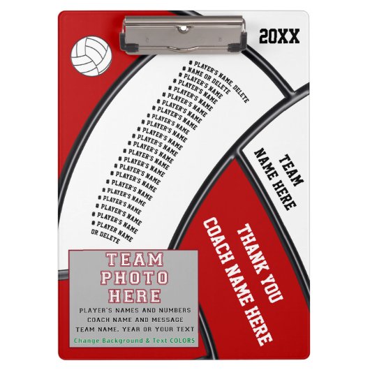 バレーボールのコーチのためのパーソナライズなギフト クリップボード (正面)