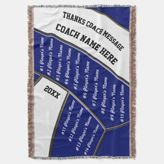 バレーボールのコーチのギフトあなたの文字、色、プレーヤー スローブランケット (正面縦)