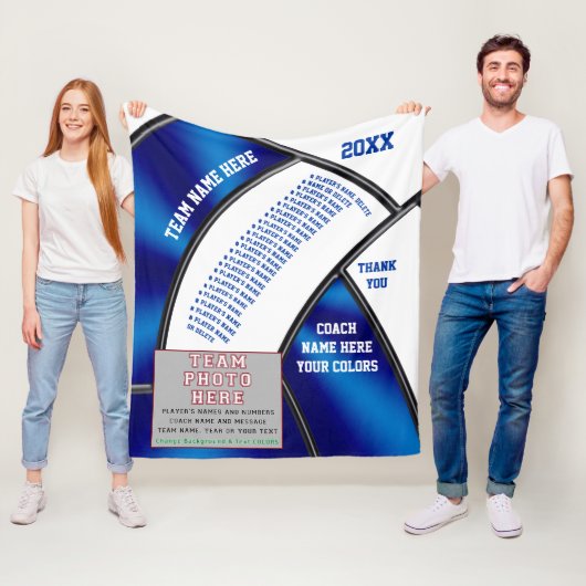 バレーボールのコーチのギフトのアイディア、写真、プレーヤーの名前 フリースブランケット (インサイチュ)