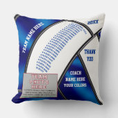 バレーボールのコーチのギフト、チーム写真、プレーヤーの名前 クッション (正面)