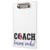 バレーボールのコーチの感謝していスポーツチームあなたへの贈り物 クリップボード (左)