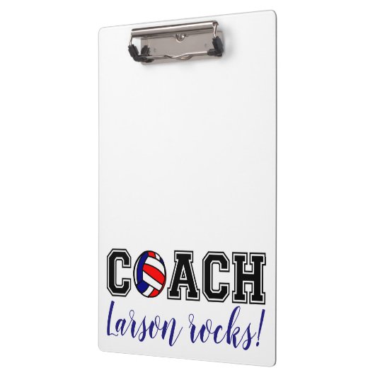 バレーボールのコーチの感謝していスポーツチームあなたへの贈り物 クリップボード (左)